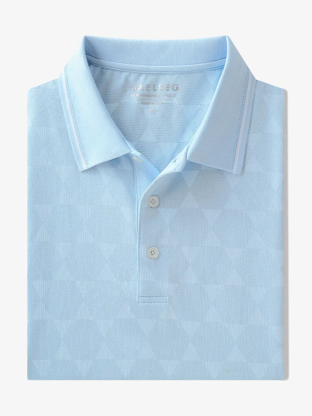 Folded view of Modern Texture Stylish Polo in SKY BLUE color.