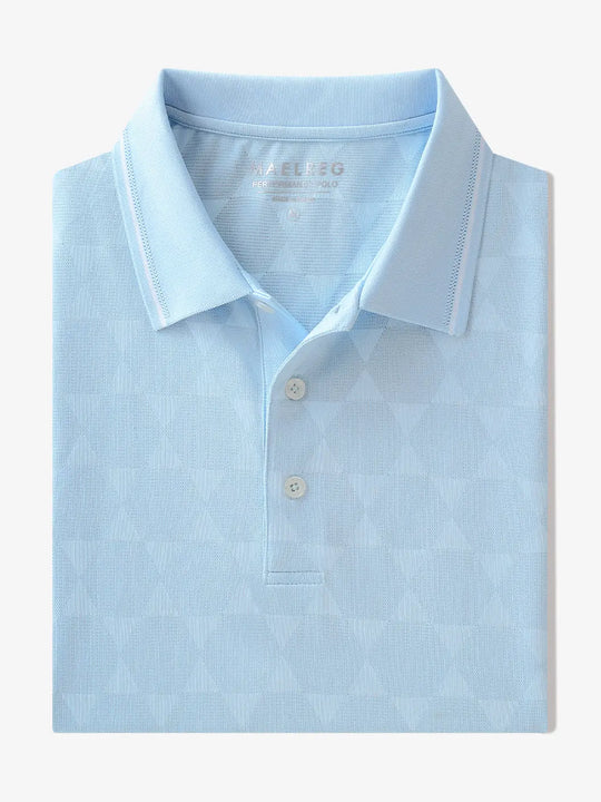 Folded view of Modern Texture Stylish Polo in SKY BLUE color.