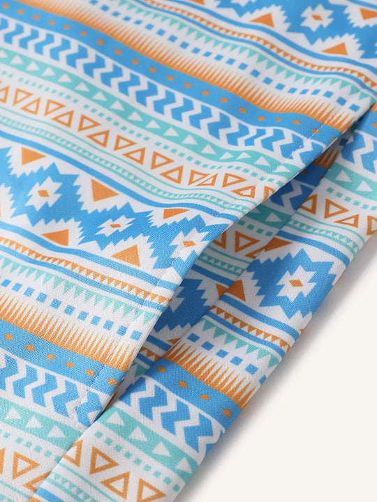 Close-up showing right pocket detail of Ethnic Trendy Print Hoodies Pullover