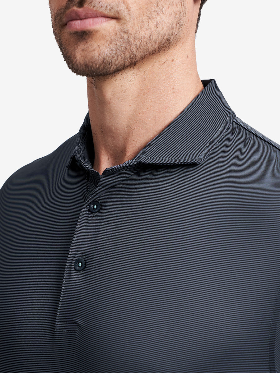 Long Sleeve Pinstripe Jersey Polo