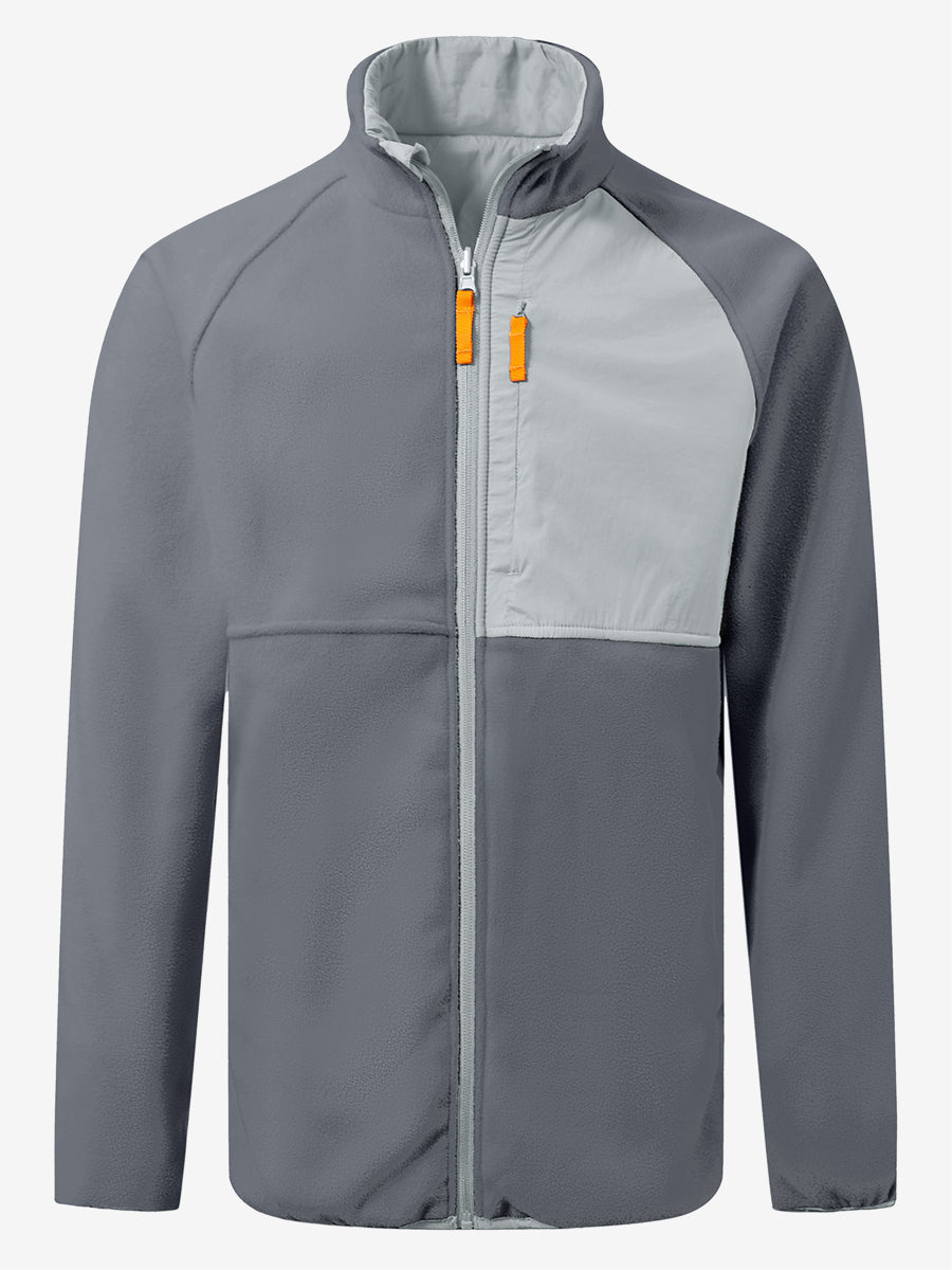 Reversible Fleece Jacket with 5 Pockets