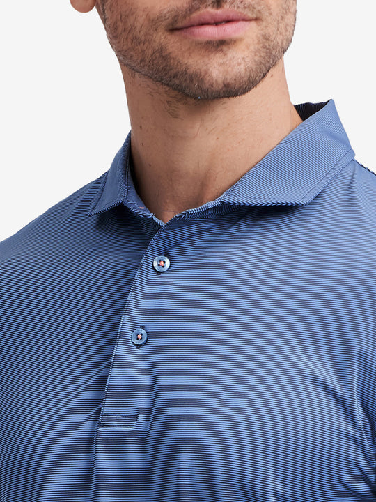Long Sleeve Pinstripe Jersey Polo