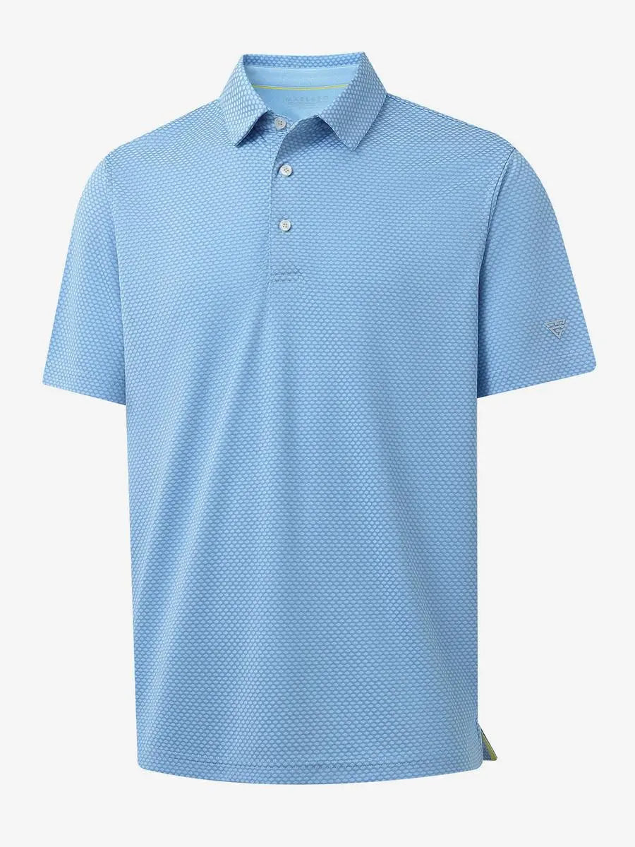 LIGHT BLUE Your Favorite Jacquard Polo 3D product render