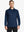 Front half-body view of model wearing NAVY Long Sleeve Solid Jersey Polo