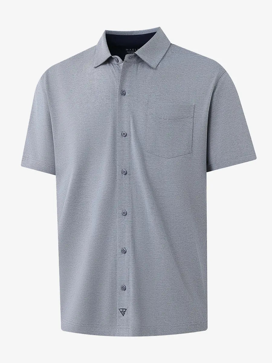3D rendering of DARK BLUE HEATHER Cotton Blend Plain Shirt.