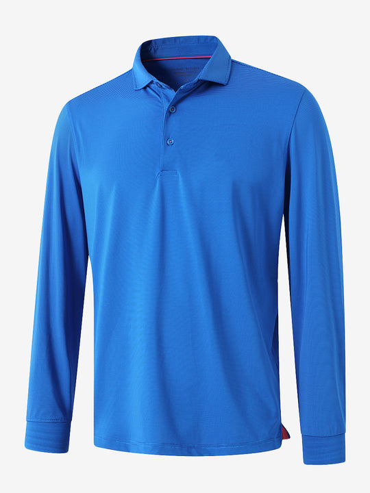 Long Sleeve Pinstripe Jersey Polo
