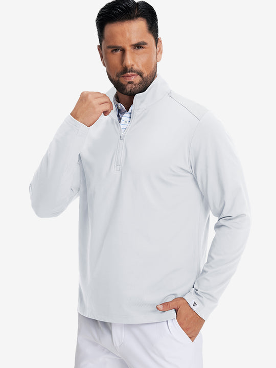 Classic Solid Pocket Fleece Quarter Zip Pullover