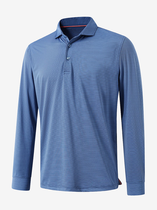 Long Sleeve Pinstripe Jersey Polo