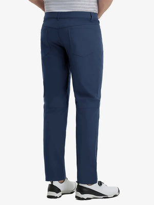 Back view of Stretch Plain Everyday Pants, tailored silhouette with clean lines – NAVY