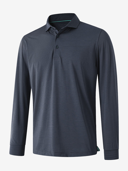 Long Sleeve Pinstripe Jersey Polo