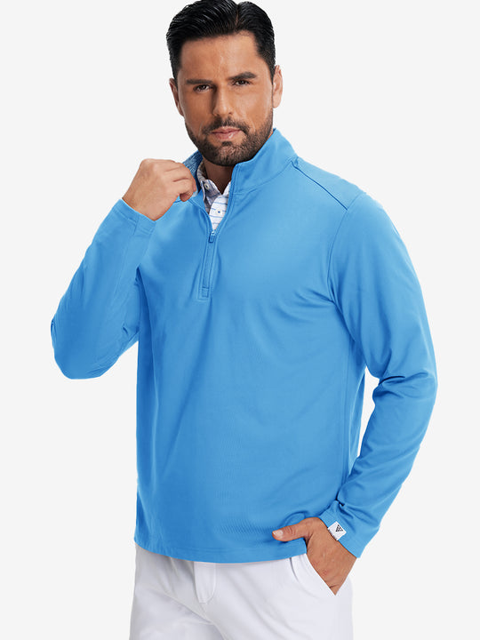 Classic Solid Pocket Fleece Quarter Zip Pullover