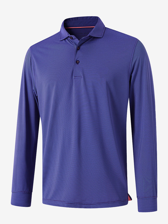 Long Sleeve Pinstripe Jersey Polo