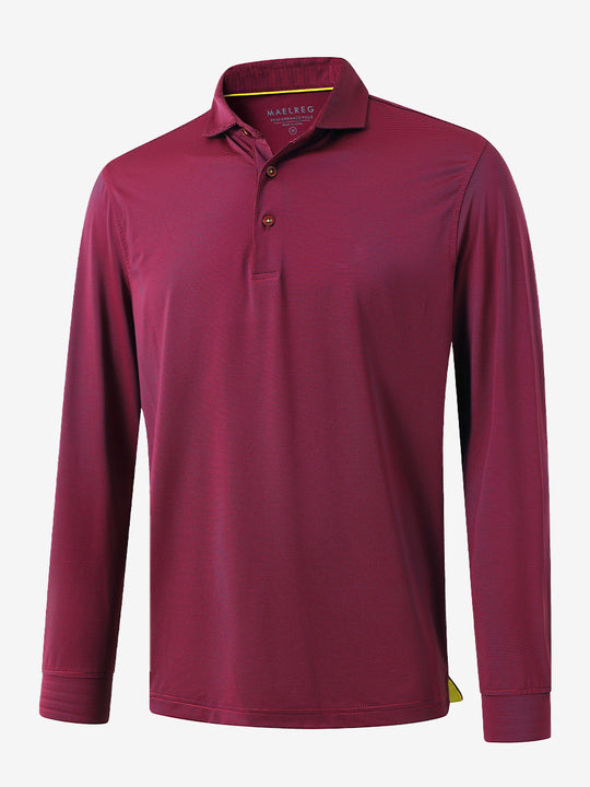 Long Sleeve Pinstripe Jersey Polo