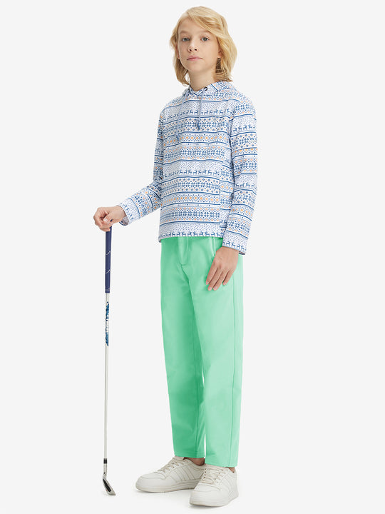 Boys Stretch Fleece Lined Casual Golf Pants