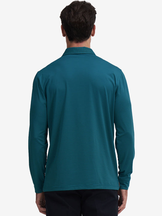 Long Sleeve Pinstripe Jersey Polo