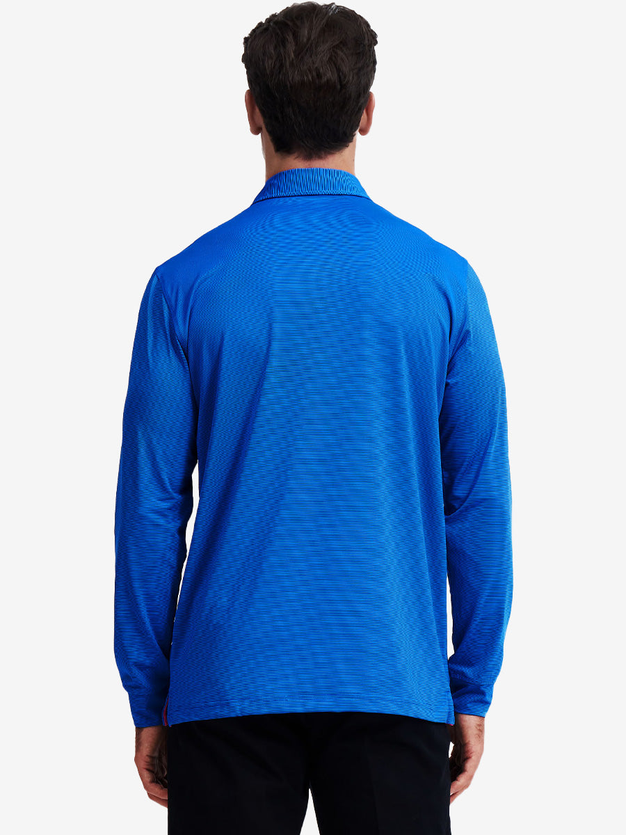 Long Sleeve Pinstripe Jersey Polo