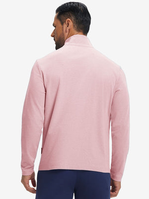 Two Tone Pique Cotton Blend Q-Zip