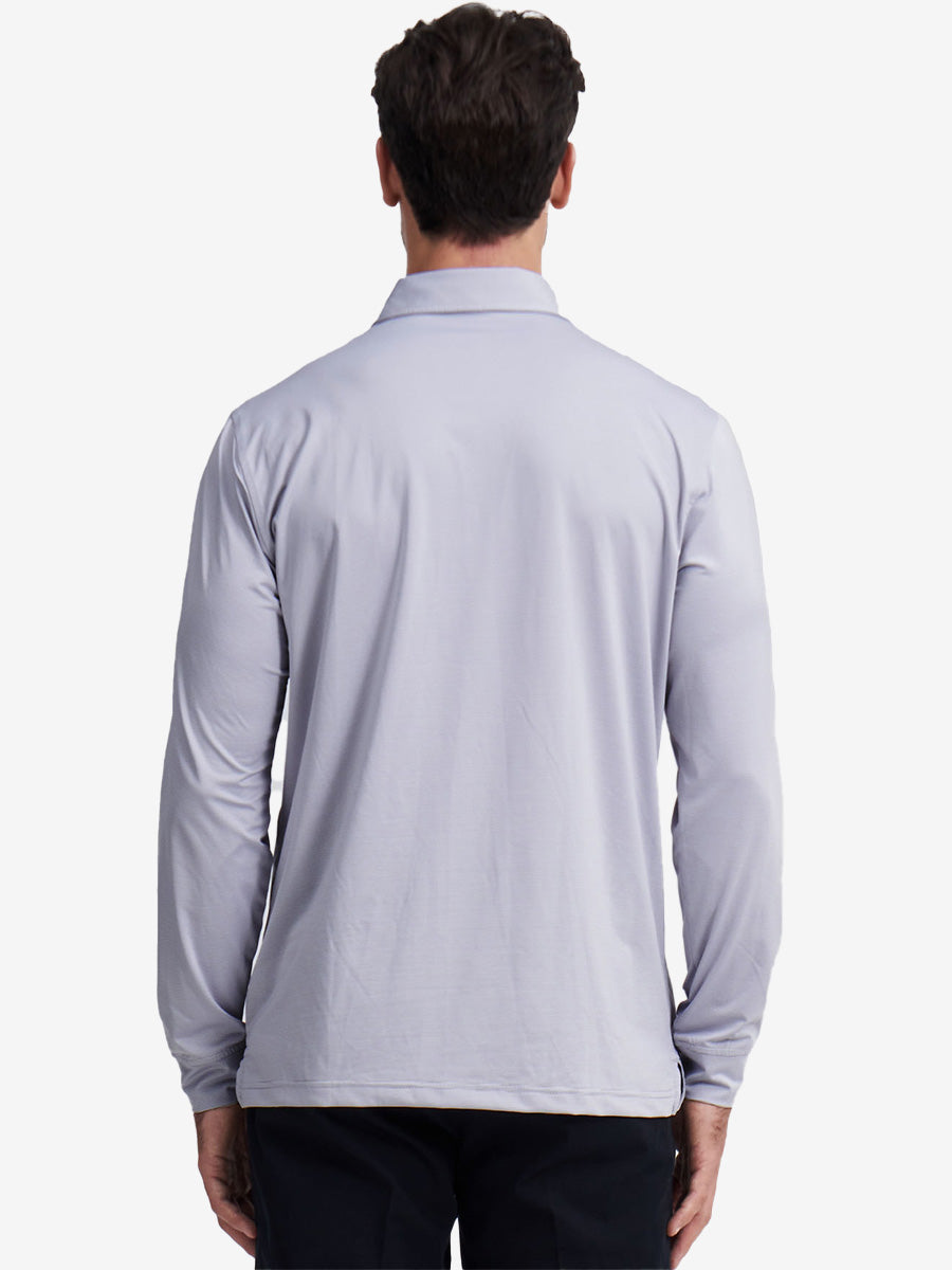 Long Sleeve Pinstripe Jersey Polo
