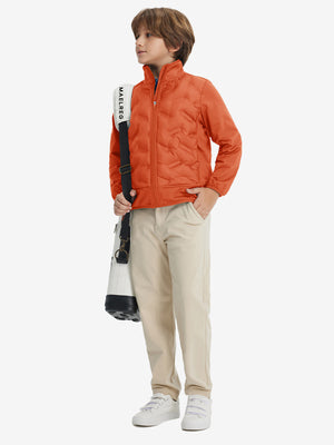 Boys Windproof Puffer Jacket with Pockets