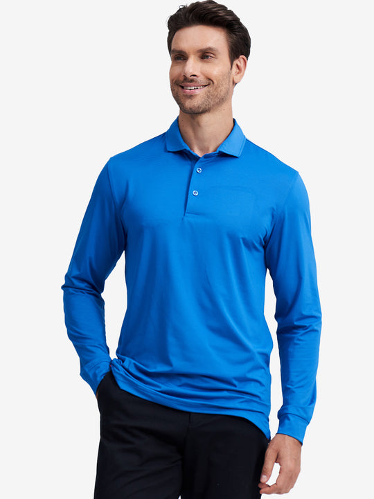Long Sleeve Pinstripe Jersey Polo