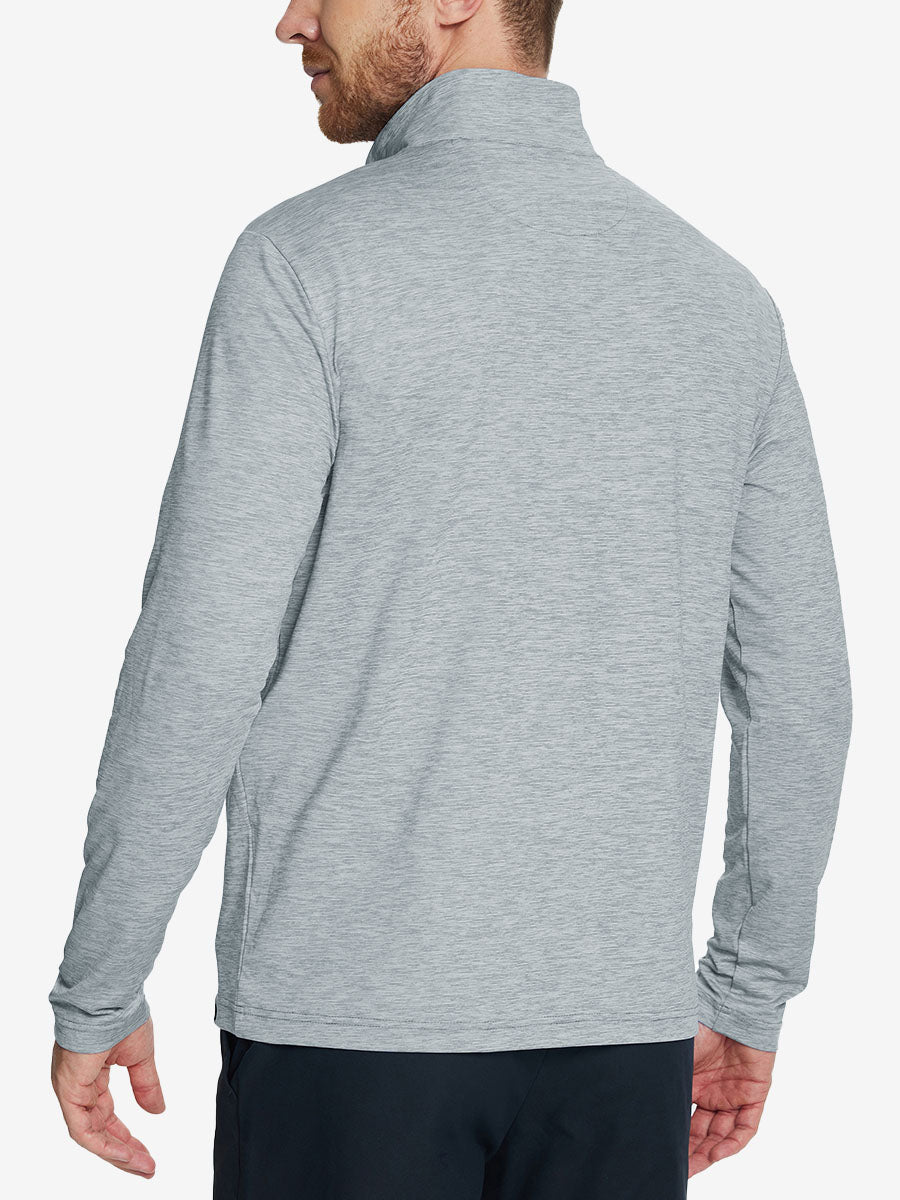 Heather Pinstripe Brushed Dry Fit Quarter Zip Pullover