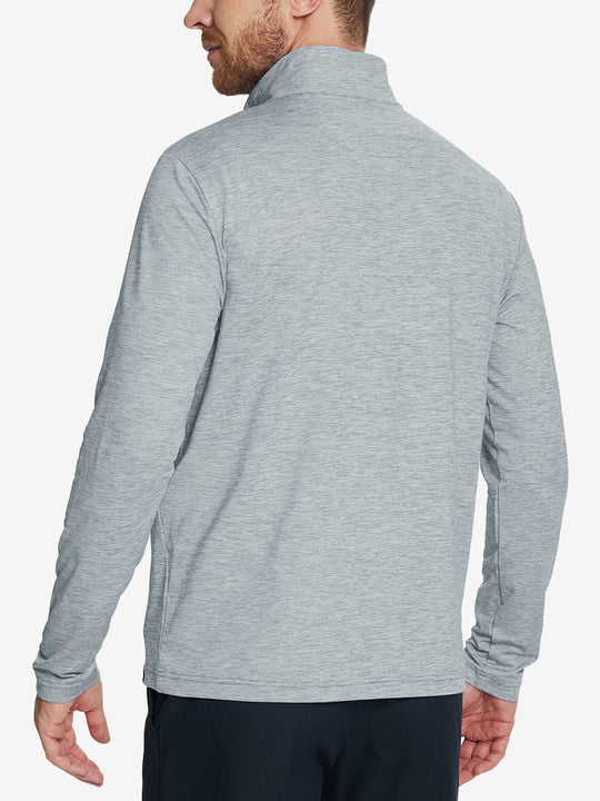 Heather Pinstripe Brushed Dry Fit Quarter Zip Pullover