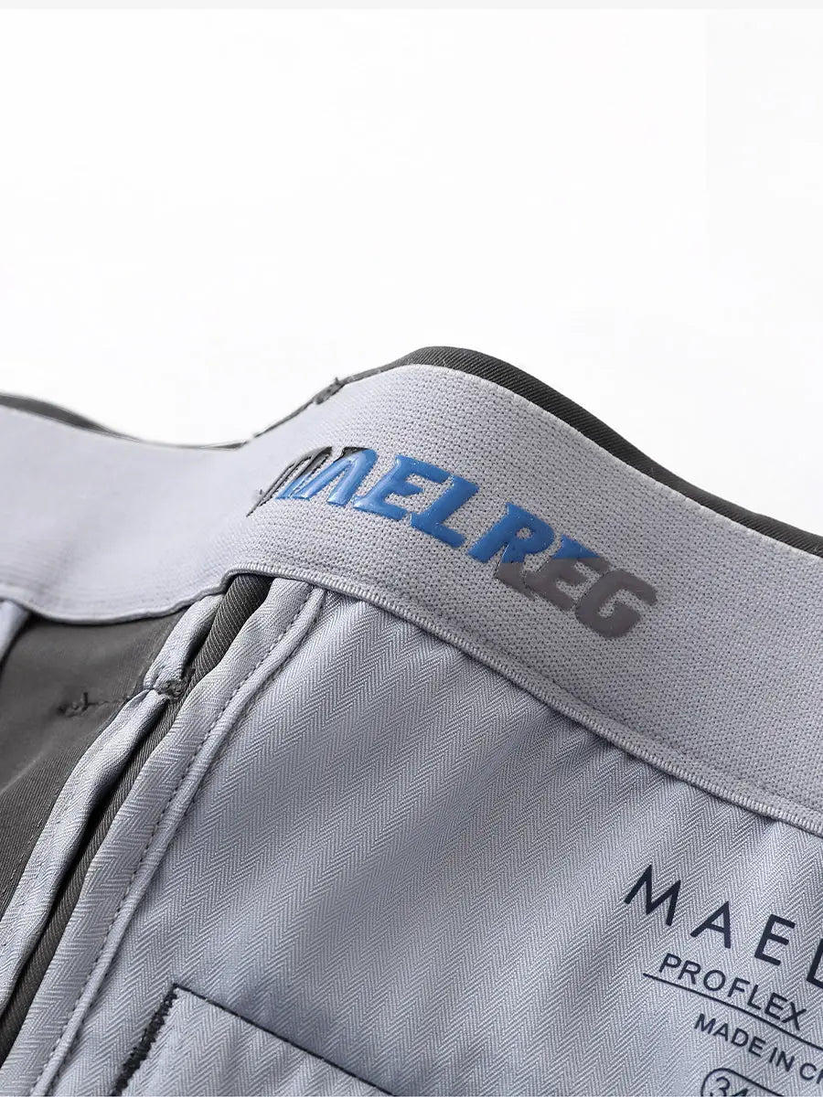DARK GREY Water Resistant Everyday Pants close-up of waistband inner logo detail