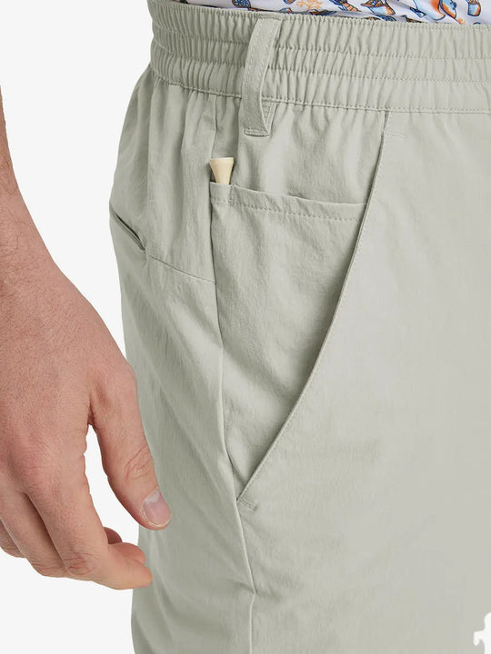 Close-up of front pocket on Performance Water Resistant Pants in LIGHT KHAKI，highlighting pocket design.