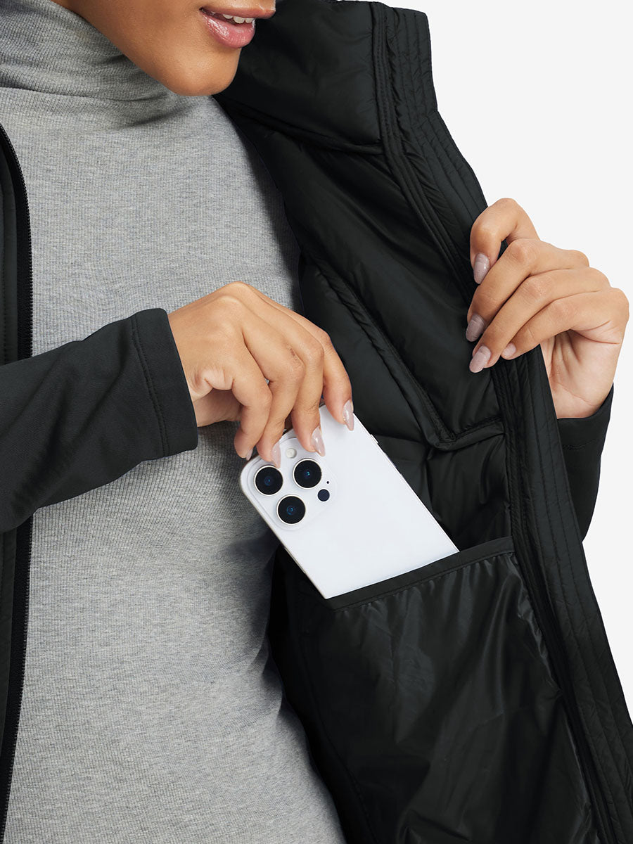 Women's Lightweight Fleece-Lined Puffer Jacket