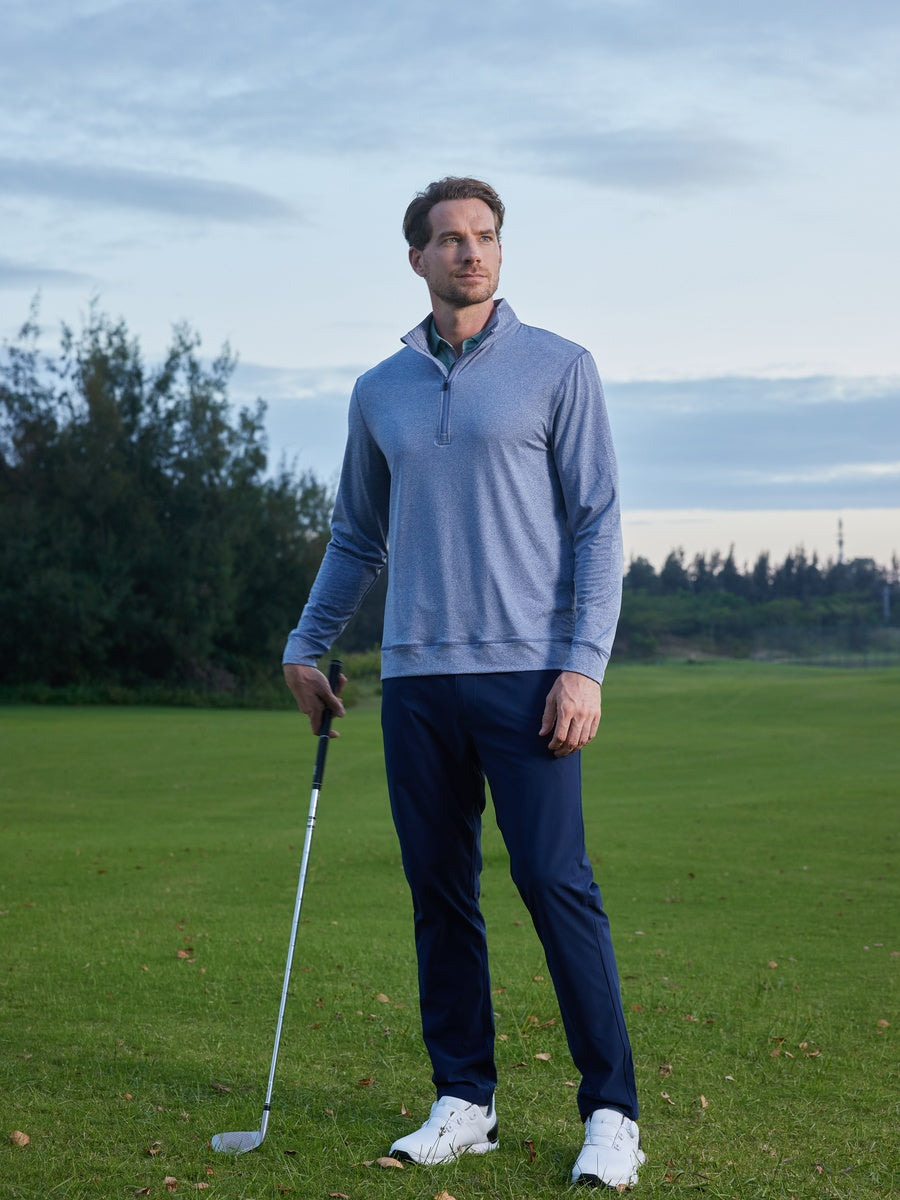 Quarter Zip Melange Pullover